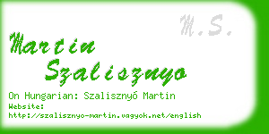 martin szalisznyo business card