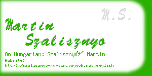 martin szalisznyo business card